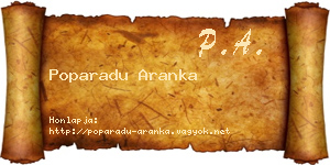 Poparadu Aranka névjegykártya